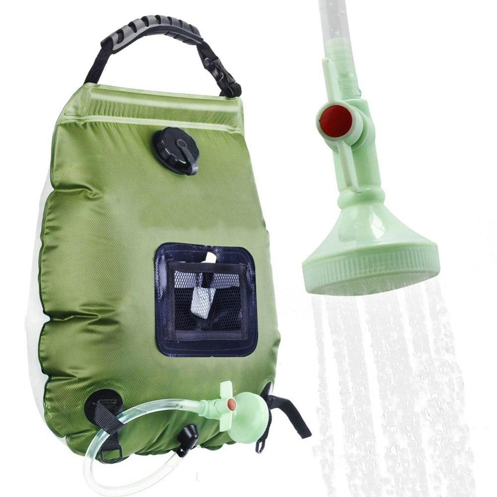 Portable 20L Outdoor Camping Hiking Solar Energy Heated Camp Shower Pipe Bag 